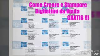 Tutorial Come Creare e Stampare bigliettini da visita Gratis 😎 [upl. by Enovi]