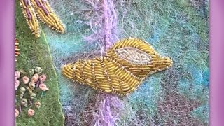 how to embroider a goldwork seashell [upl. by Ssepmet793]