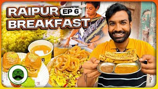 Breakfast in Raipur with Veggie Paaji  Raipur Street Food EP 6 [upl. by Oilejor]