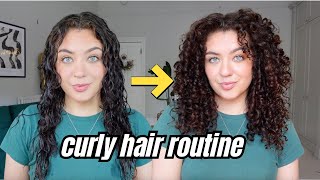 FULL UPDATED CURLY HAIR ROUTINE  3A  3B Curls  Medium Density [upl. by Parent586]