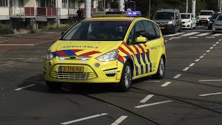 Ambulance Rijopleidingen 19710 amp 17348 met sirene in Rotterdam [upl. by Annirok]