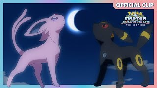 Espeon and Umbreon  Pokémon Master Journeys The Series  Official Clip [upl. by Anabella]