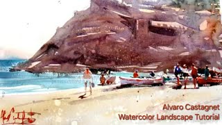 Alvaro Castagnet Watercolor Landscape Painting Demo  A Part of EPC Course [upl. by Leorsiy]