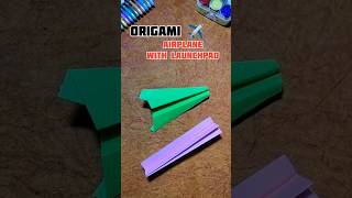 Origami Airplane With Launchpad  Paper Airplane Launcher 38 shorts paperairplane launcher art [upl. by Fredella]