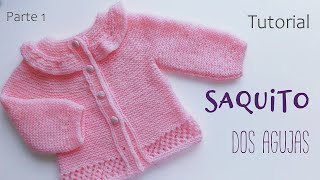 Como tejer un Saquito Jersey Chambrita para bebe a dos agujas Tejido Top Down Parte 1 de 2 [upl. by Neehar462]