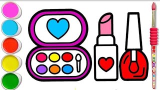 Disegnare e Colorare il Trucco 💅💅 Disegni per Bambini 👛❤️ [upl. by Ayalat]