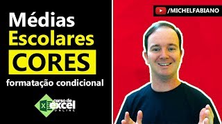 Como Aplicar Cores para Médias Escolares com Formatação Condicional no Excel [upl. by Sirron]