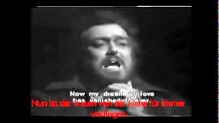 Luciano Pavarotti  E lucevan le stelle german Lyrics [upl. by Pasco]