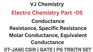 Electro chemistry Part 05 Conductance Resistance Molar Conductance Equivalent Conductance Tamil [upl. by Liagiba]