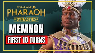 🏹MEMNON First Look🏹 Napata Total War PHARAOH Dynasties Gameplay Campaign Guide Review Lets Play [upl. by Eiger]