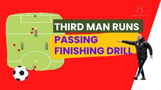 Third Man runs  Football Passing and Finishing drill [upl. by Aleinad575]