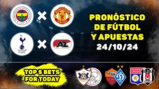 Pronósticos de fútbol para hoy deportivos Fenerbahce  Manchester United Tottenham  AZ [upl. by Arrat175]