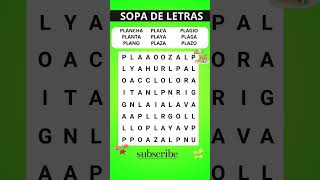 SOPA DE LETRAS  PUEDES RESOLVER Esta Sopa de letras Son palabras comienzan con PLA [upl. by Neerbas]