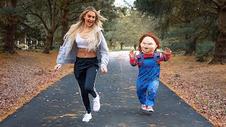 Chucky Scares People In Public Prank Pt 2  Ross Smith [upl. by Nali]