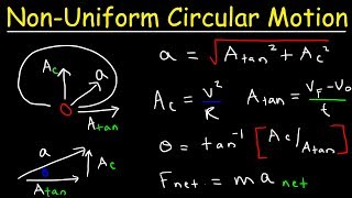 NonUniform Circular Motion Problems Centripetal Acceleration amp Tangential Acceleration Physics [upl. by Leinto]