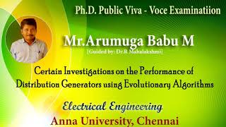 Dr Arumuga Babu PhD VivaVoce Examinations Anna University [upl. by Brufsky]