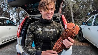 Caught My First SLIPPER LOBSTER  Catch amp Cook [upl. by Ymma]