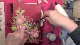 Christmas 2012 5 Tattered Poinsettia Cover Tutorial [upl. by Tecu]