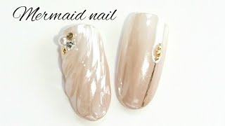 人魚の鱗 風ネイル👑 100均のパウダーを使って大人マーメイドネイル《Mermaid Screen Nails》 [upl. by Annenn513]