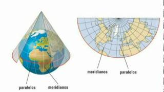 Proyecciones Cartográficas conica [upl. by Goldsmith]