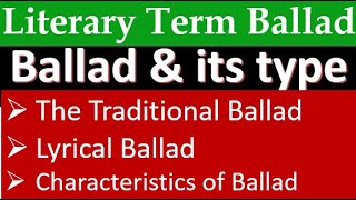 Ballad II Literary Formterm Definition and Example in Hindi [upl. by Saks282]