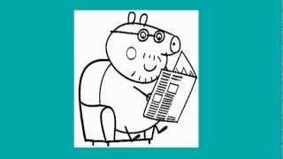 Dady Pig Reading Newspaper  How to Draw Peppa Pig [upl. by Ennovehs]