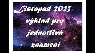 Výklad karet pro jednotlivá znamení na listopad 2023 [upl. by Candyce]