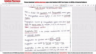 Class 27 Cholinergic Neurotransmitters Part 01  Introduction  Medicinal Chemistry 01  BPharm [upl. by Minette]