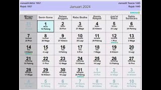 Kalender Jawa Januari 2024 Lengkap Hari Baik [upl. by Suzanna880]