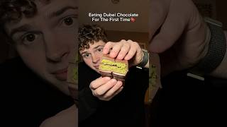 Eating The Viral Dubai Chocolate For The First Time [upl. by Akinit]