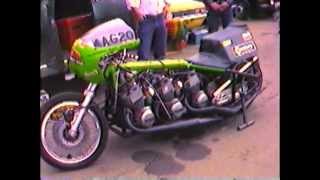 Triple Engined  9 cylinder  Kawasaki Drag Bike July 1981 [upl. by Starobin692]