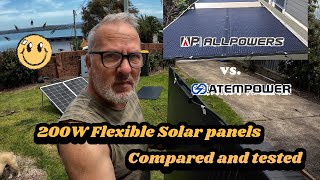 Allpowers vs Atempower 200W flexible solar panels [upl. by Dimitri]