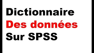 Comment créer un dictionnaire des données sur SPSS [upl. by Annid]