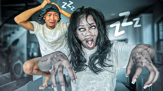 POSSESSED SLEEPWALKING PRANK ON BOYFRIEND INSANE [upl. by Yllitnahc445]