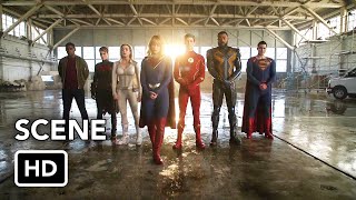 DCTV Crisis on Infinite Earths Crossover quotJustice Leaguequot Scene HD Hall of Justice [upl. by Plate83]