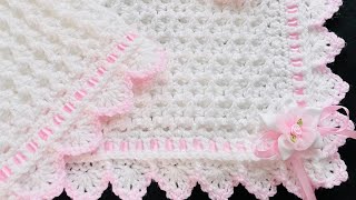 Snowdrop Stitch Baby Blanket Quick Easy and Warm Crochet Tutorial for Beginners and ALL [upl. by Hazen]