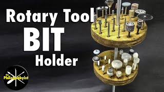 I Built A Revolving Rotary Tool Bit Organizer For Your Workbench [upl. by Fosque]