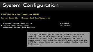 Enabling or disabling UEFI Secure Boot in HPE Proliant Server [upl. by Ahsian]