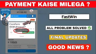 Fastwin Invalid bank account  Fastwin bank account rejected  Fastwin withdrawal problem today [upl. by Winifield]