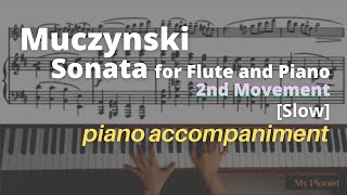 Muczynski  Sonata for Flute and Piano 2nd Mov Piano Accompaniment Slow [upl. by Socram]