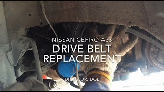 Drive Belt Replacement เปลี่ยนสายพานเครื่องยนต์ for Nissan Cefiro A33 Maxima [upl. by Tengler616]