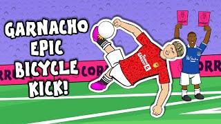 🔥GARNACHO BICYCLE KICK🔥 The Song Man Utd vs Everton Goals Highlights [upl. by Lovett]