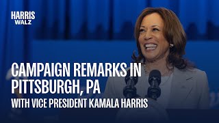 Vice President Kamala Harris on the Economy  Live from Pittsburgh Pennsylvania  HarrisWalz 2024 [upl. by Mano]