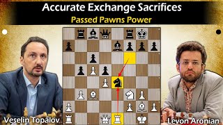 Accurate Exchange Sacrifices  Pawns Power  Topalov vs Aronian 2006 [upl. by Riehl194]