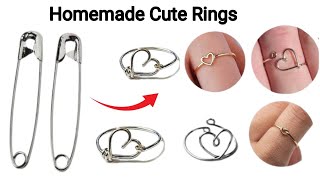 Safety Pin Ring Ideahow to make RingHandmade RingDiy RingCouple Love RingMake Ringhomemadering [upl. by Yelnek]