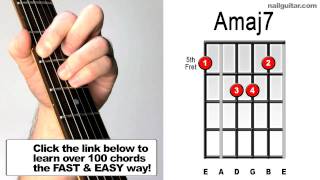 How To Play Amaj7 Guitar Chord Tutorial [upl. by Hares]