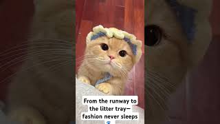 From the runway to the litter tray—fashion never sleeps 🐾 😺 shorts cutecat [upl. by Ambie]