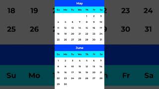 2025 Calendar All Months in One Look New Year 2025 Shorts [upl. by Moria]