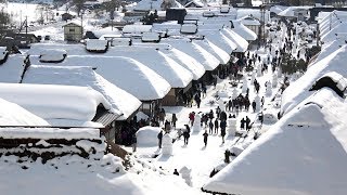 大内宿の雪祭りと湯西川のかまくら祭り Old house preservation district snow [upl. by Nayk]