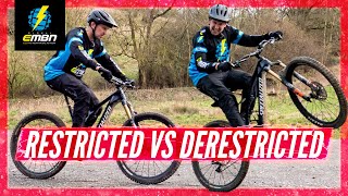 Derestricted Vs Restricted E Bike Comparison  Road Downhill Run amp Trail Loop [upl. by Nileuqay]